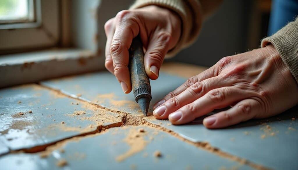 Réparer les fissures de carrelage à la maison grâce à une meuleuse