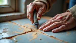 Réparer les fissures de carrelage à la maison grâce à une meuleuse