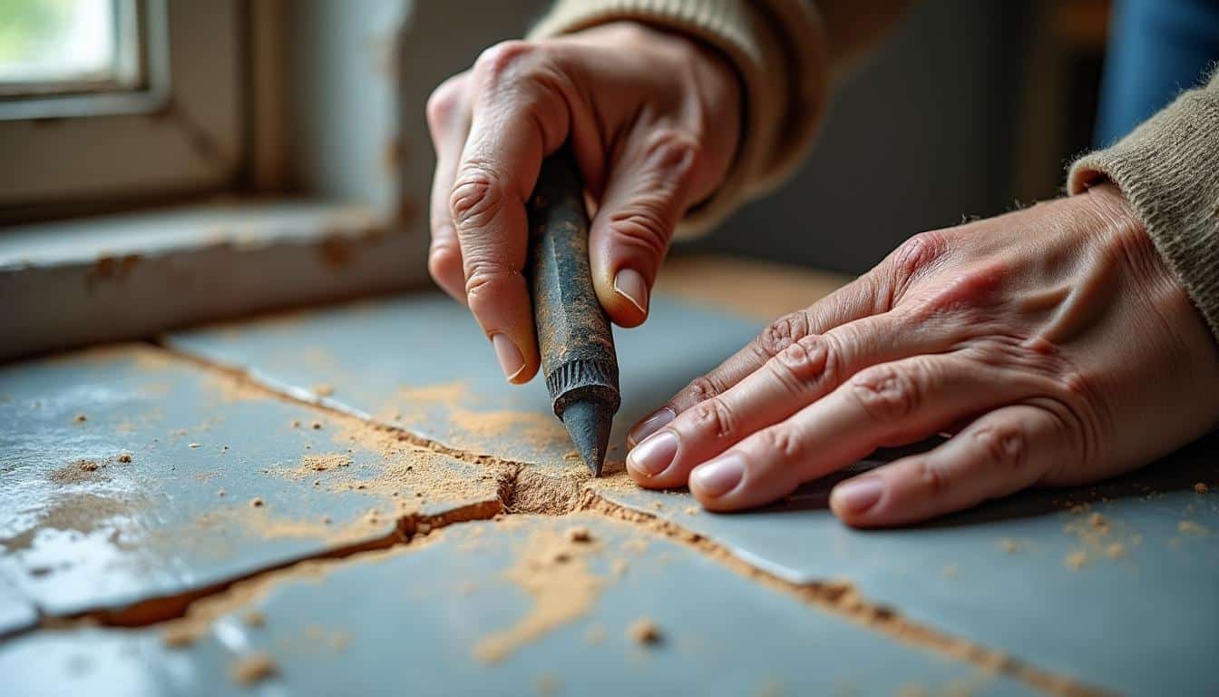 Réparer les fissures de carrelage à la maison grâce à une meuleuse