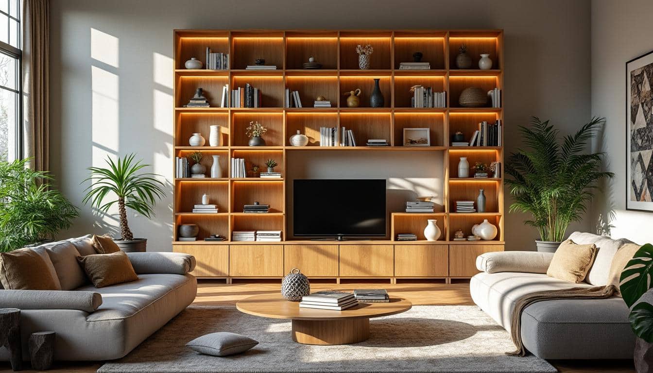 Nos idées pour le rangement des bibelots sur une étagère dans le salon