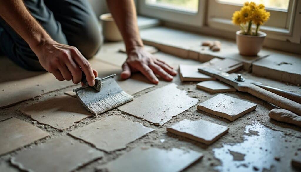 Que faire lors de la rénovation du carrelage sur un support abîmé dans la maison?