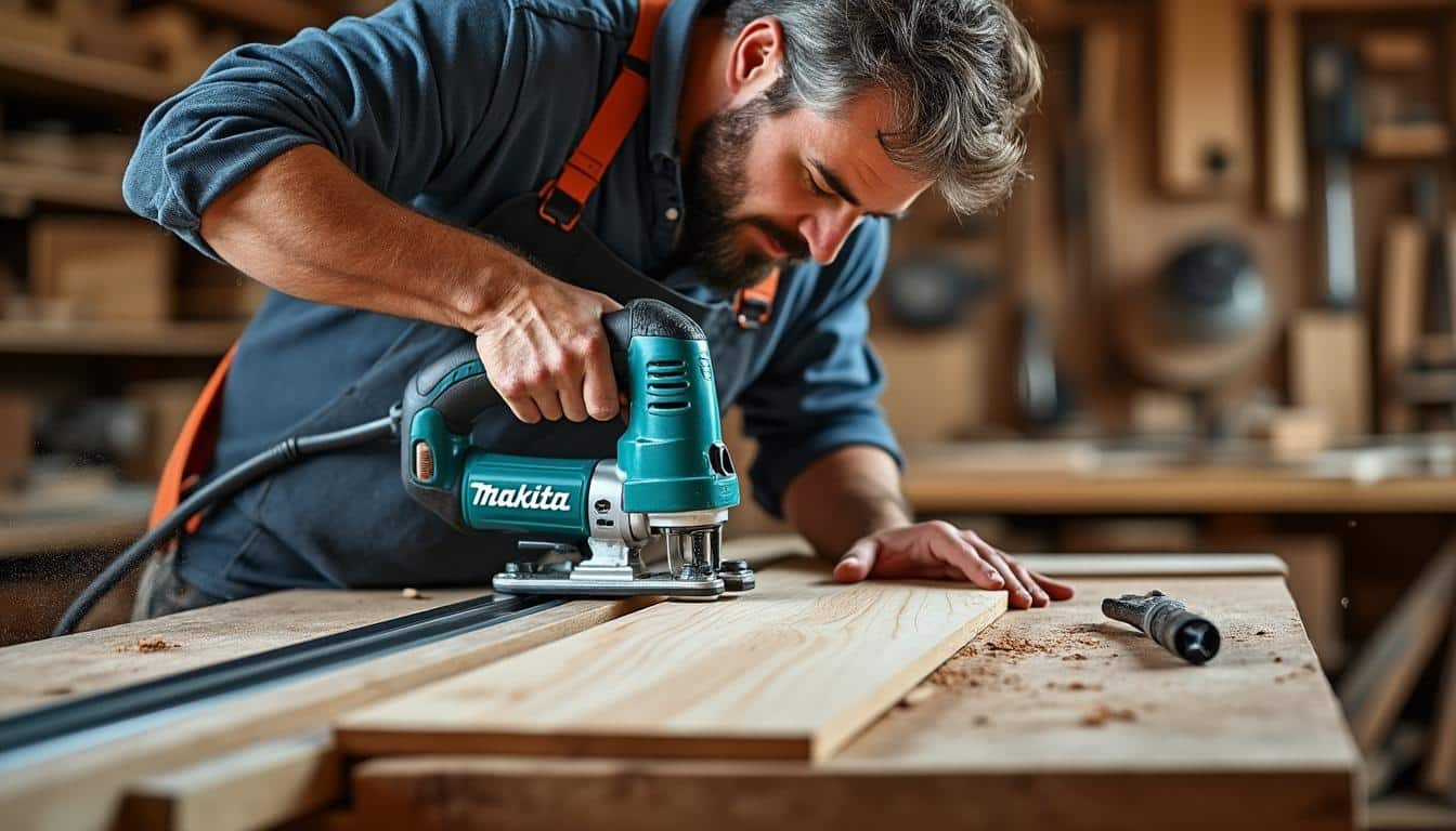 Illustration: Pourquoi un rail de guidage est indispensable pour la scie plongeante Makita