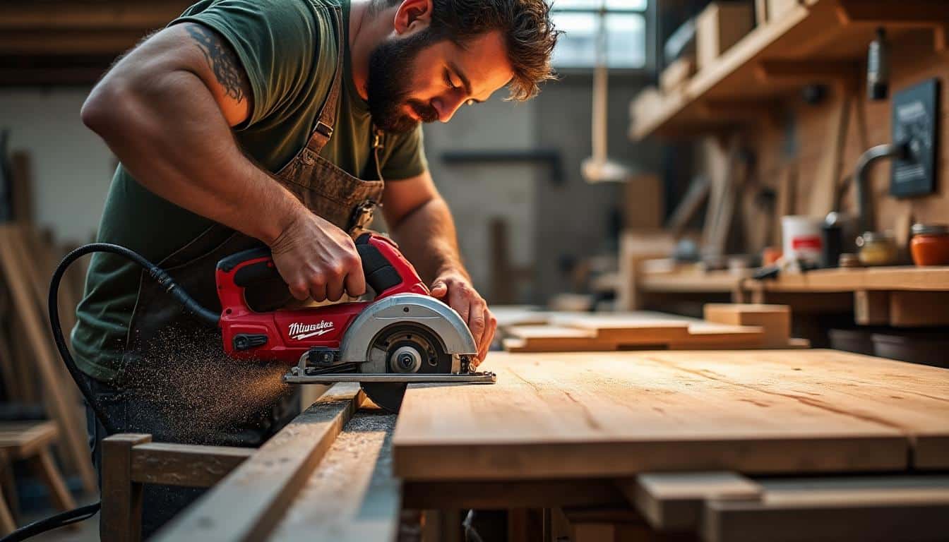 Illustration: Pourquoi opter pour une scie circulaire Milwaukee avec un rail de guidage pour un outillage précis et fiable ?