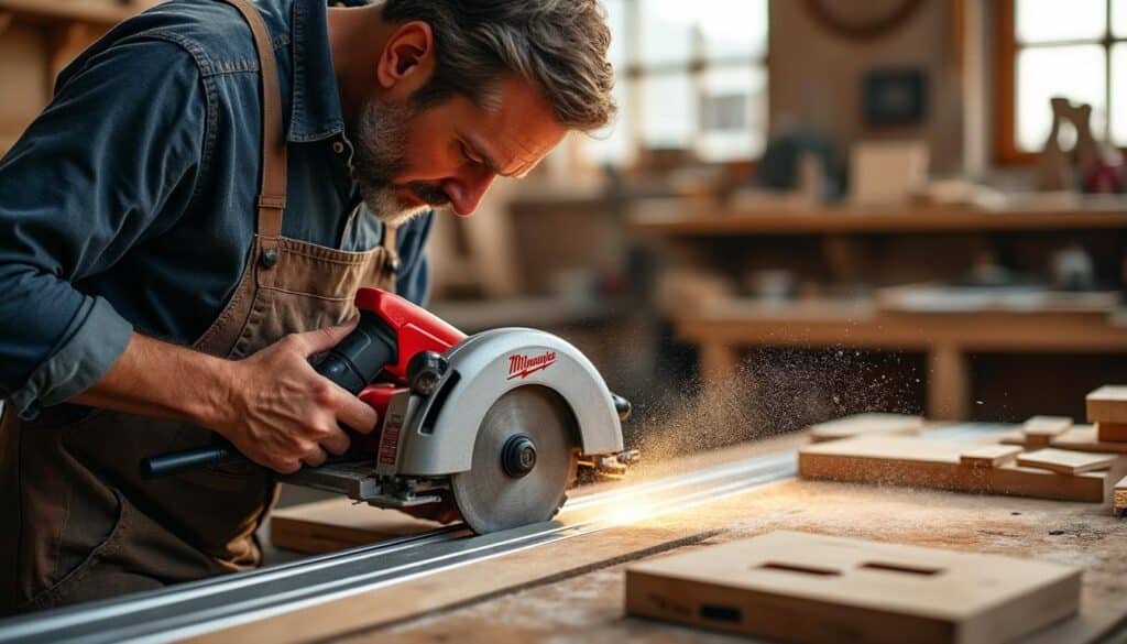 Scie circulaire Milwaukee avec rail de guidage : précision et puissance