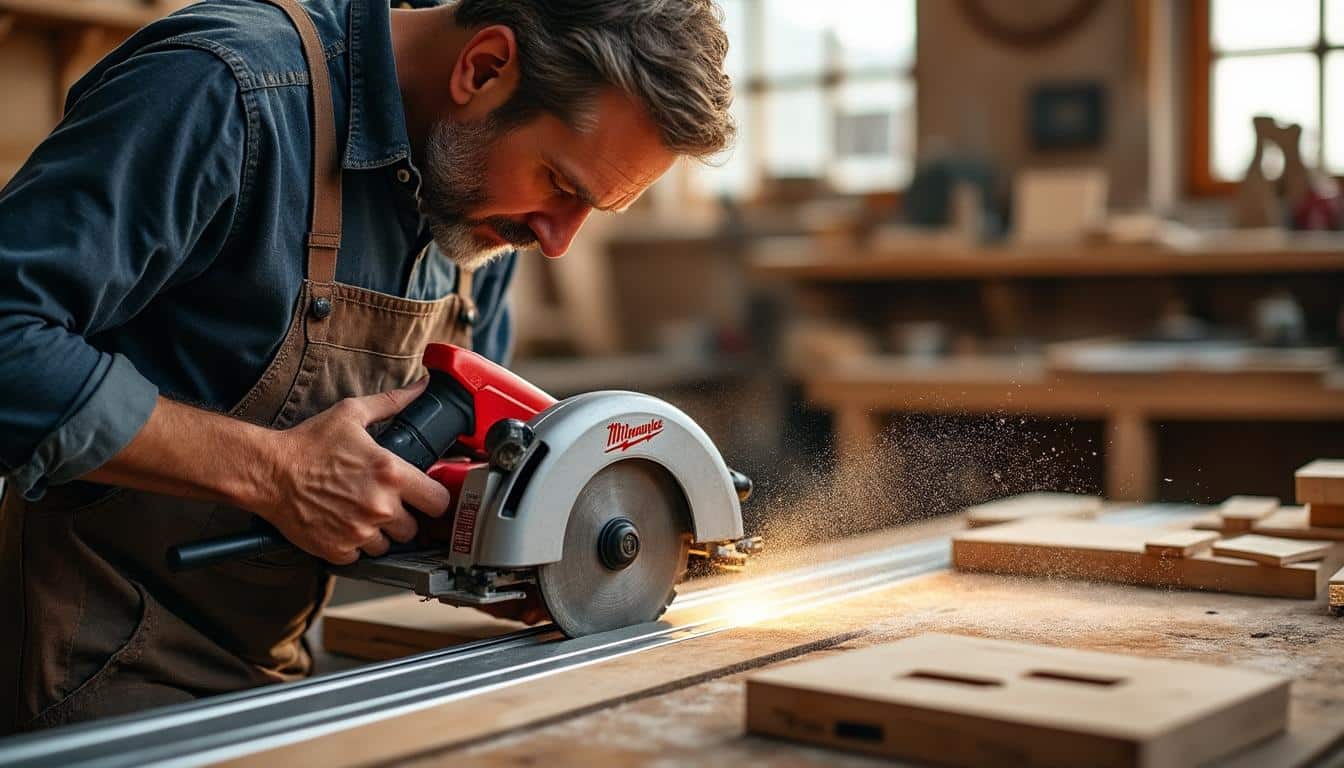 Scie circulaire Milwaukee avec rail de guidage : précision et puissance