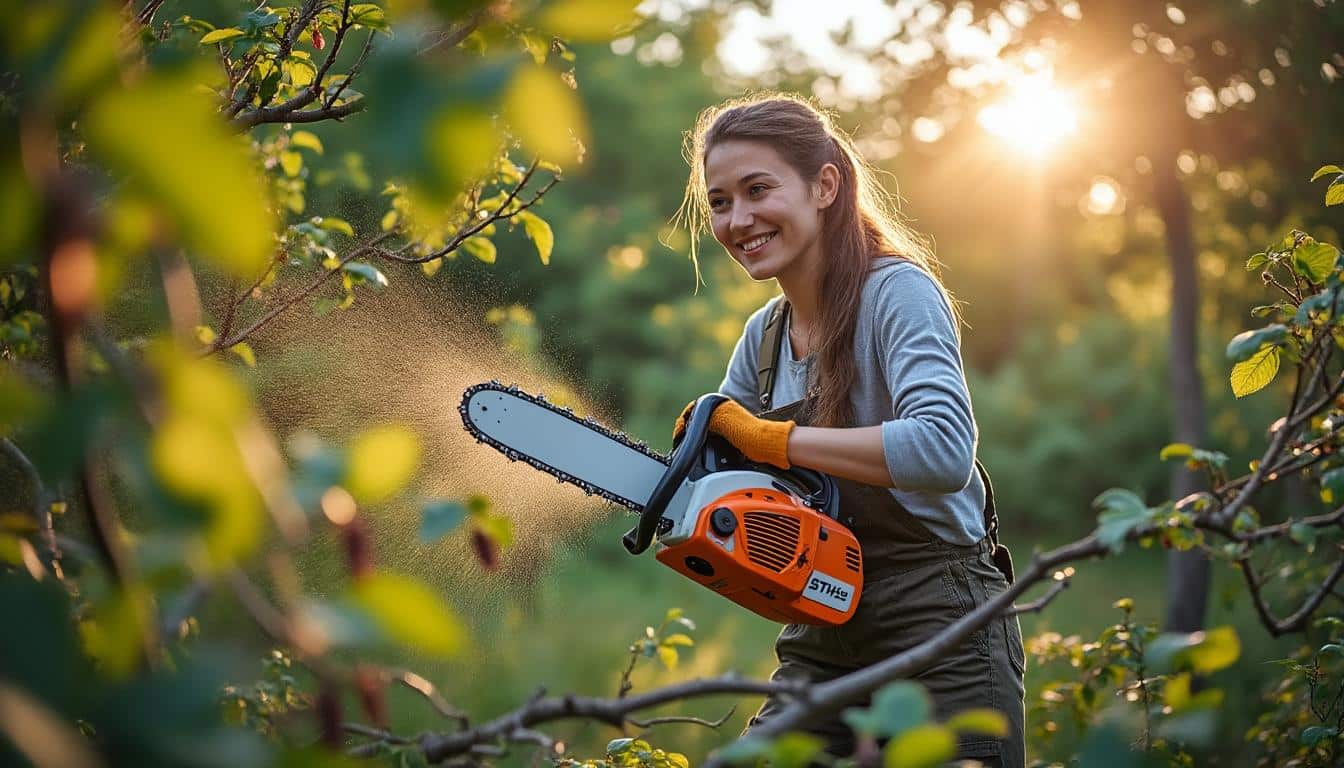 Scie Stihl à batterie : performance et maniabilité pour votre jardin