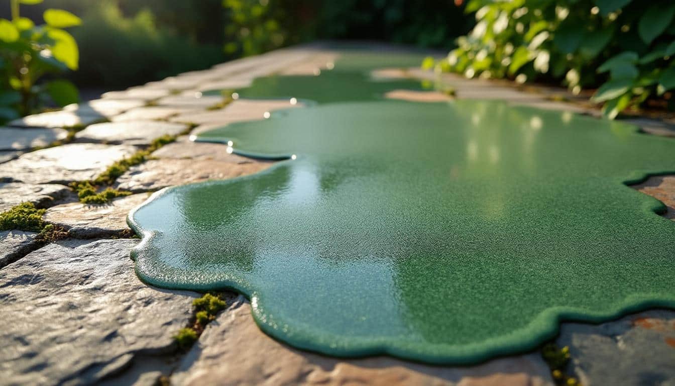 Illustration: Comprendre la formation et les effets de la mousse sur les surfaces en pierre