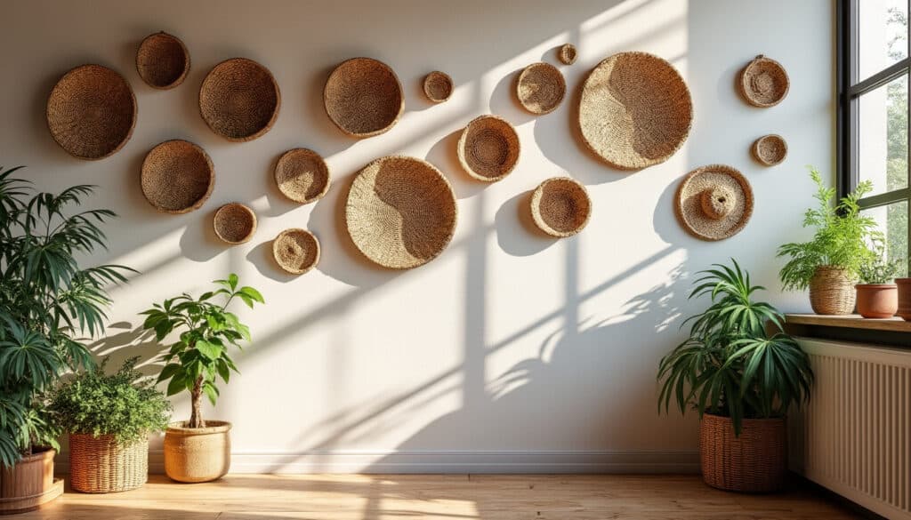 Décoration murale en osier et rotin : charme naturel et artisanal